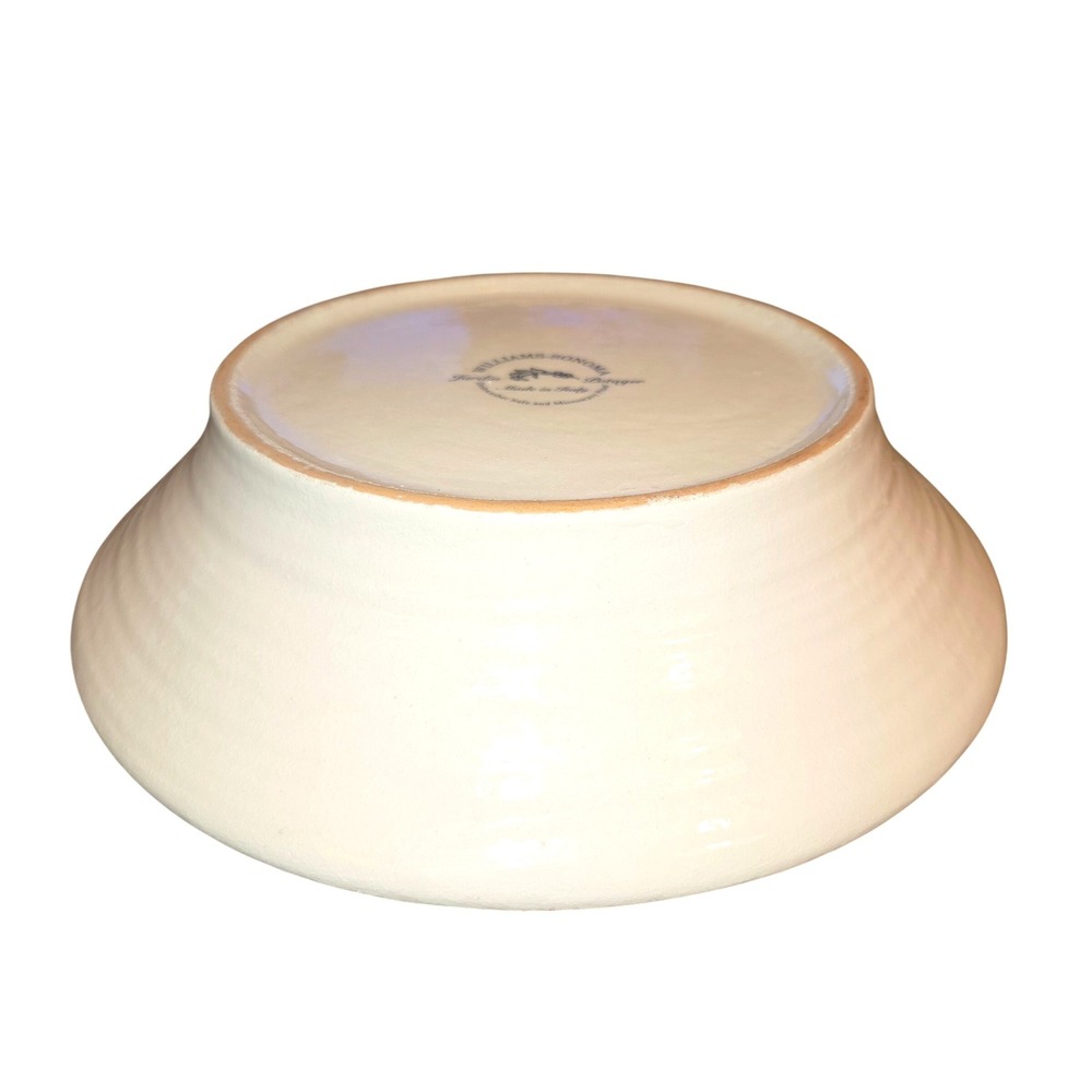 Williams Sonoma Jardin Potager 10" Pasta Bowl Italy Tan Eggplant Ribbed Ceramic - Picture 8 of 10